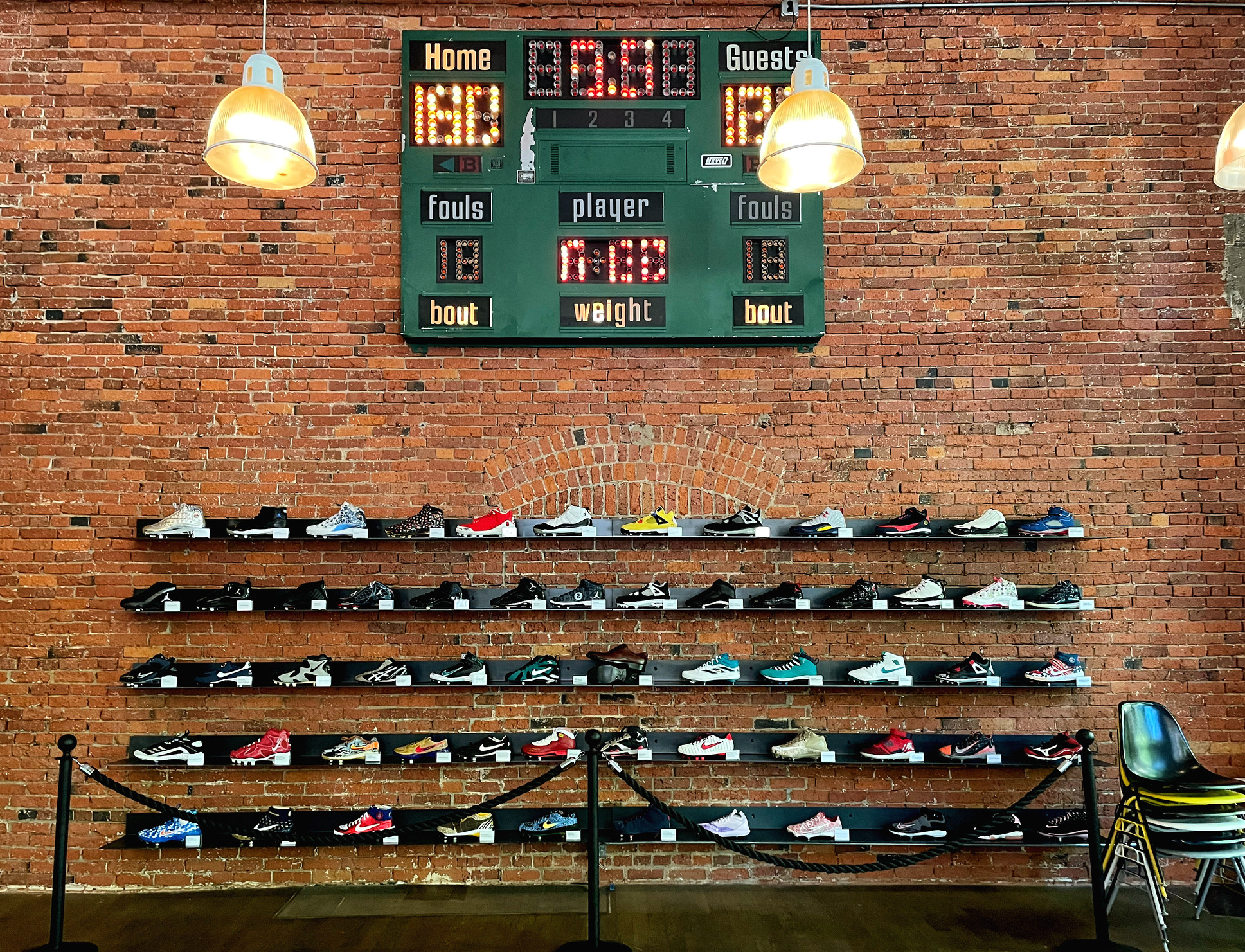 Sneaker Display With Scoreboard